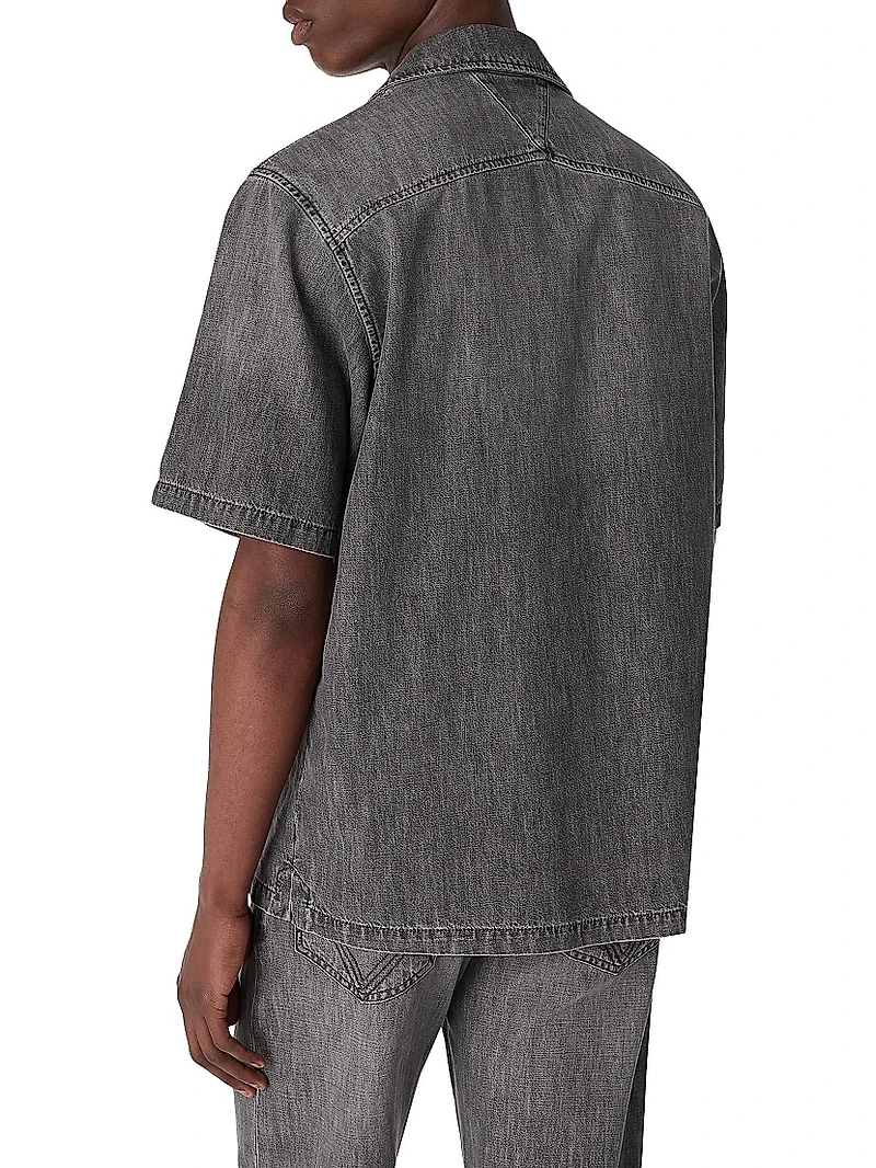 Denim Short-Sleeve Shirt