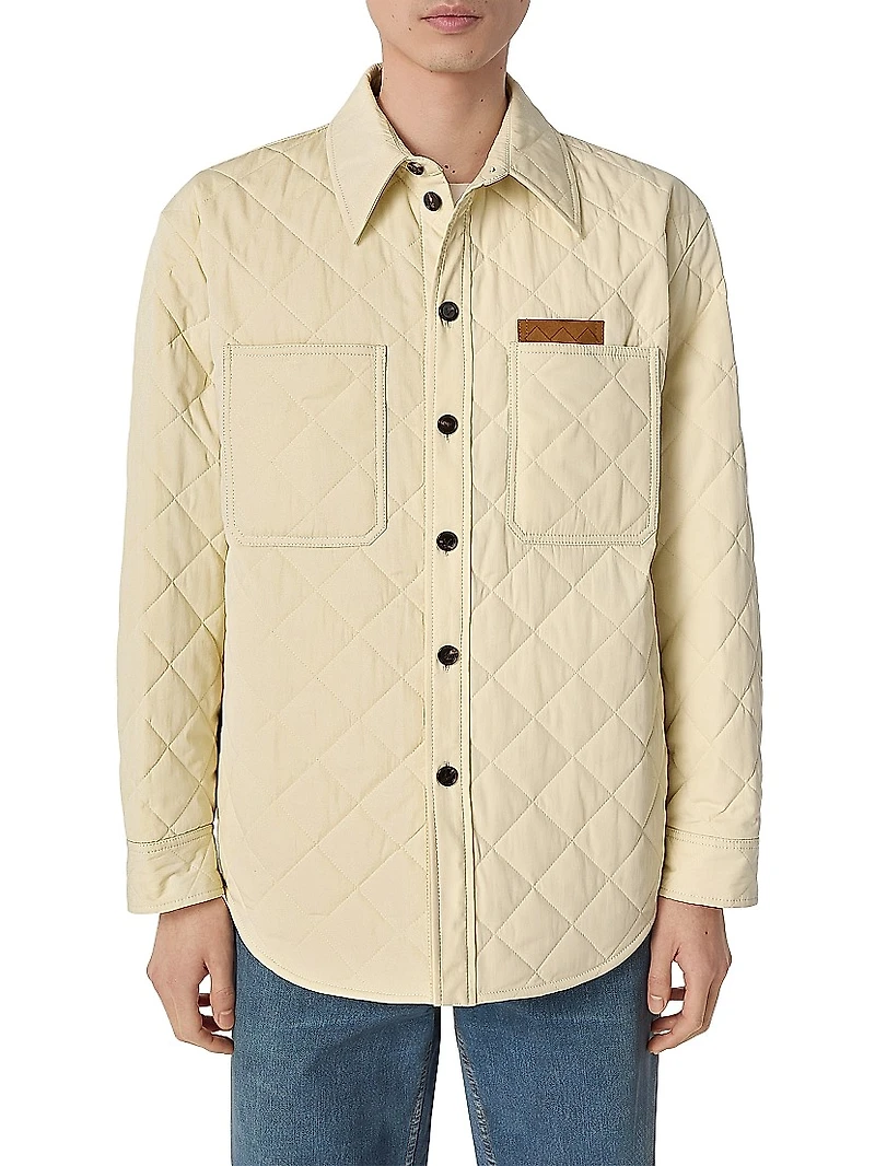 Quilted Cotton-Blend Shirt Jacket