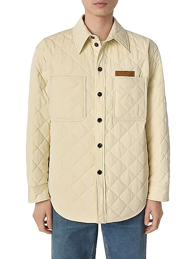 Quilted Cotton-Blend Shirt Jacket
