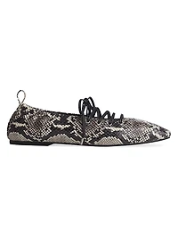 Sophia Snakeskin-Printed Leather Ballet Flats