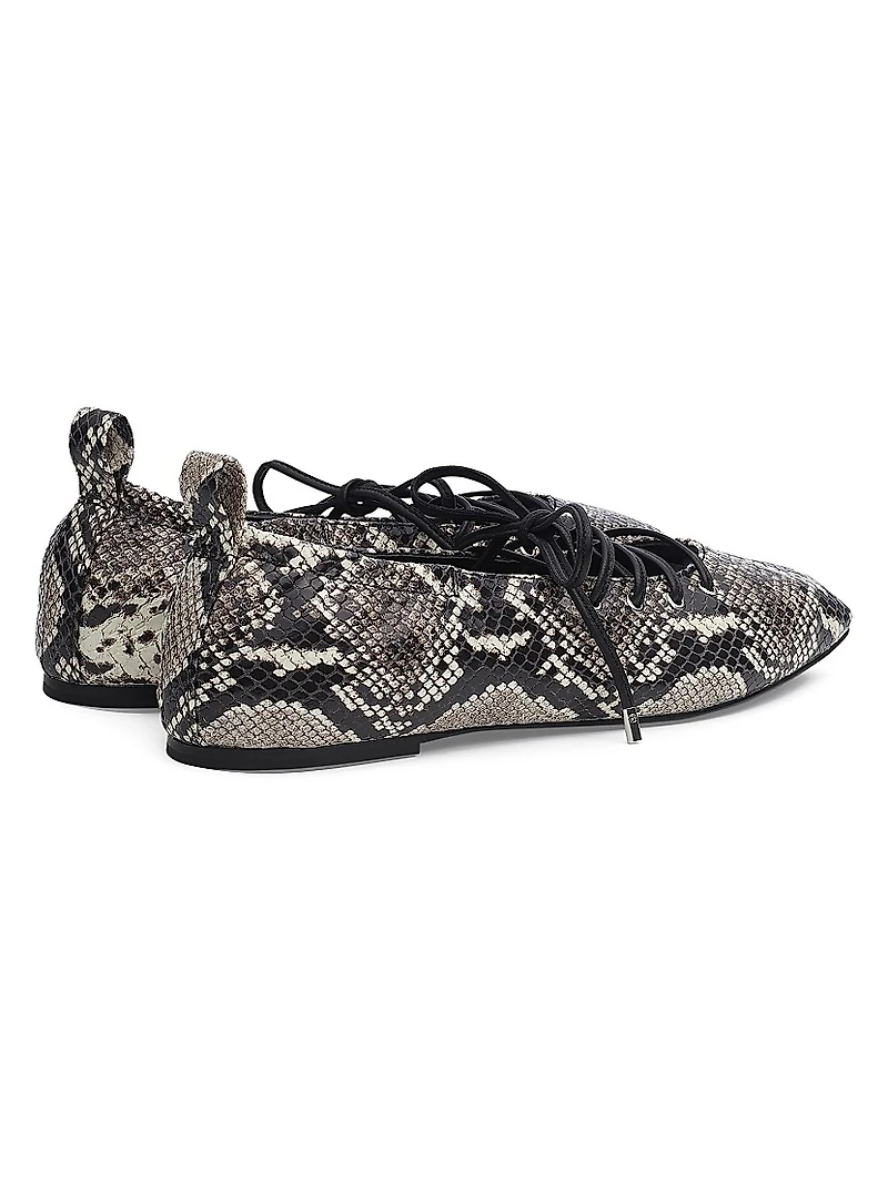 Sophia Snakeskin-Printed Leather Ballet Flats