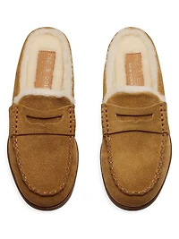 Carter Suede Shearling-Lined Mules