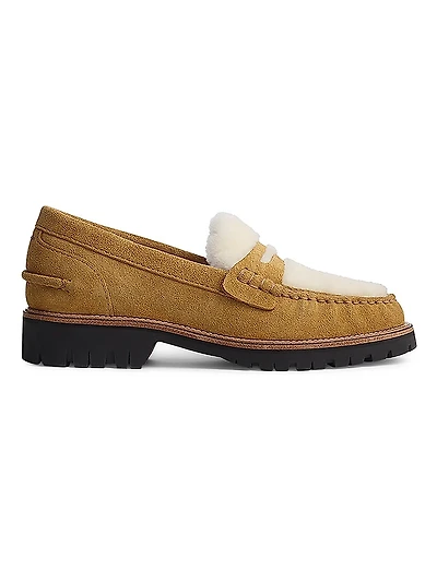 Corey 70MM Suede & Shearling Loafers