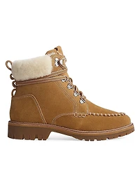 Cameron Lace-Up Shearling & Suede Boots