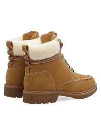 Cameron Lace-Up Shearling & Suede Boots