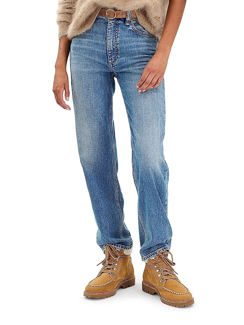 Cameron Lace-Up Shearling & Suede Boots