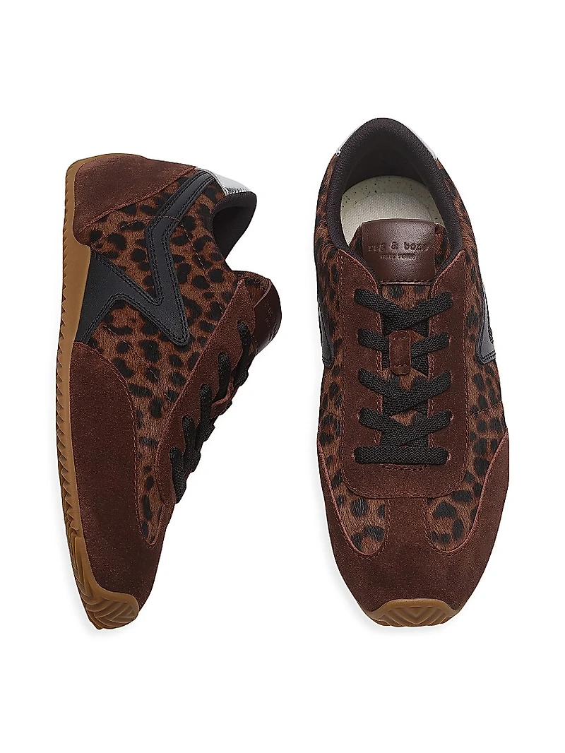 Retro Runner Slim Ultra Suede & Calf Hair Sneakers