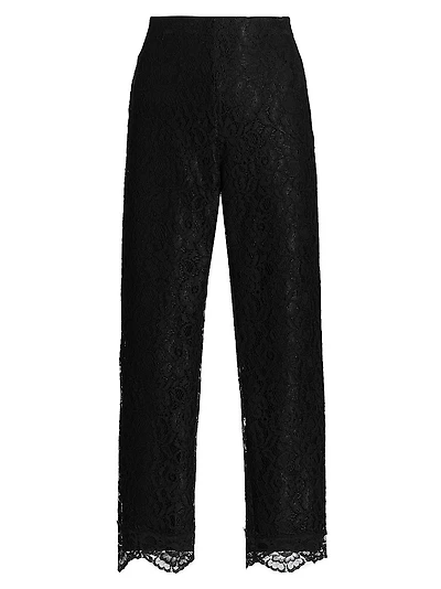 Brett Lace Straight-Leg Pants