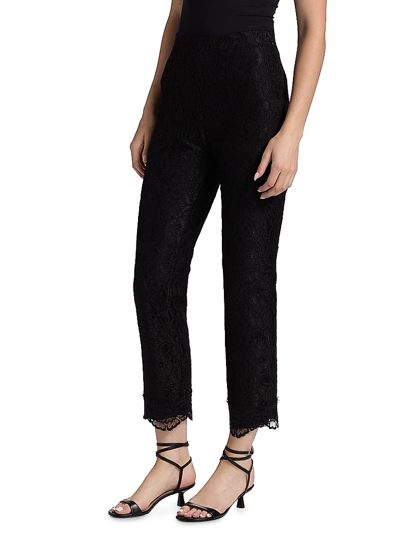 Brett Lace Straight-Leg Pants
