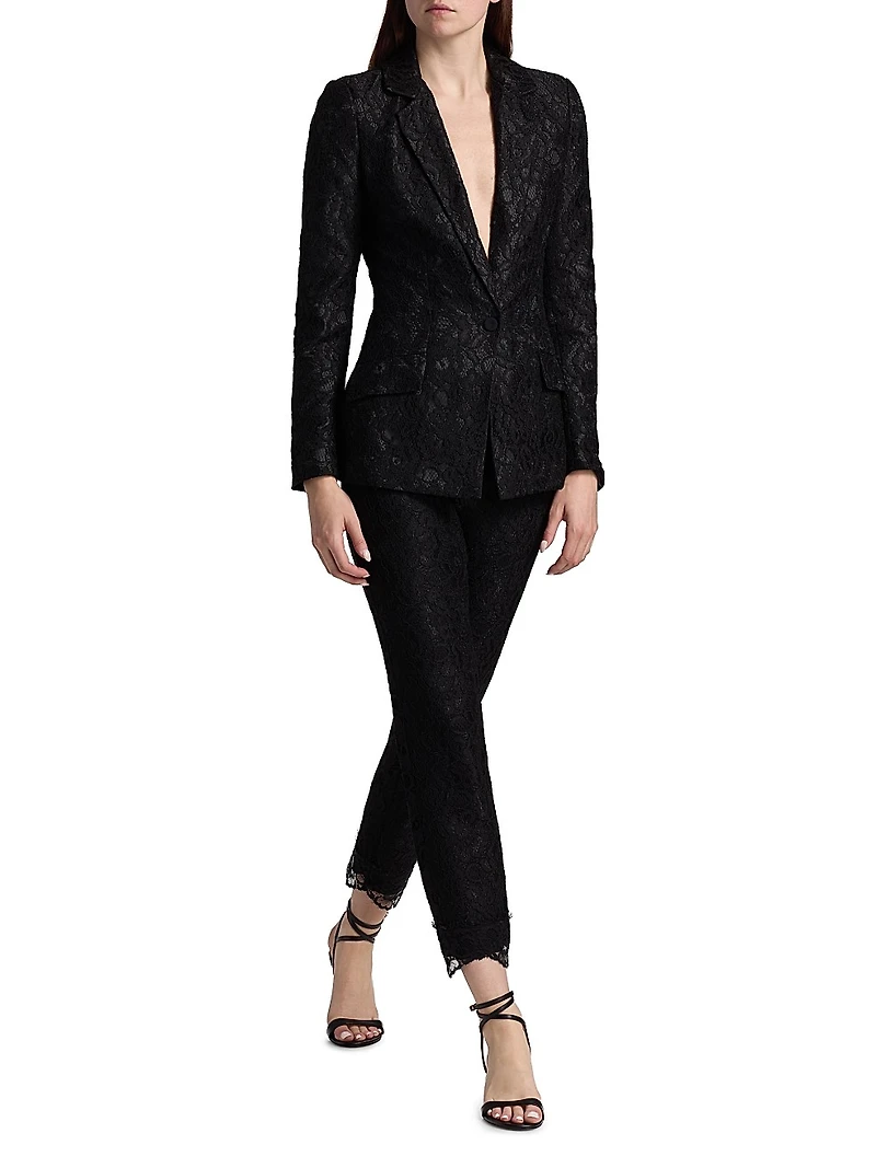 Brett Lace Straight-Leg Pants