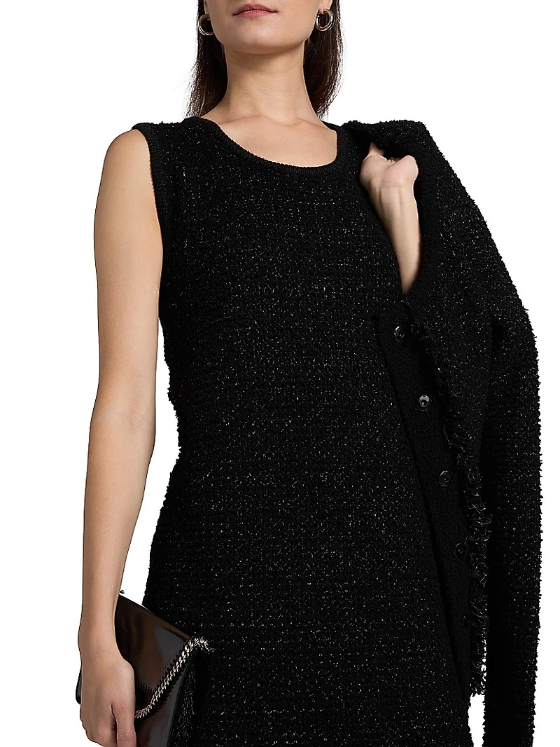 Bilok Metallic Tweed A-Line Minidress