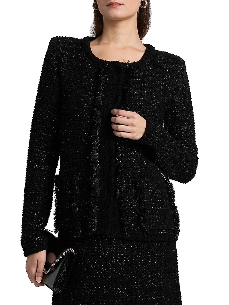Borant Metallic Tweed Cardigan