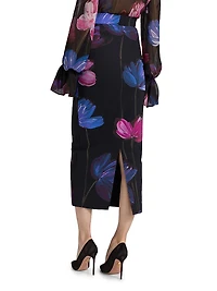 Luminette Floral Midi Pencil Skirt