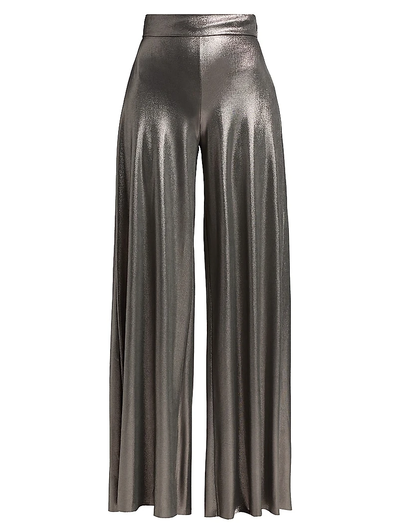 Skyla Splendid Metallic Wide-Leg Pants