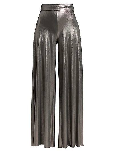 Skyla Splendid Metallic Wide-Leg Pants