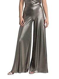 Skyla Splendid Metallic Wide-Leg Pants