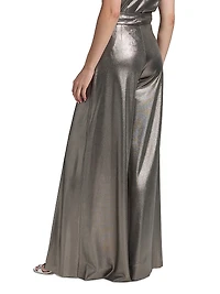 Skyla Splendid Metallic Wide-Leg Pants