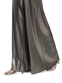Skyla Splendid Metallic Wide-Leg Pants