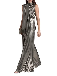 Skyla Splendid Metallic Wide-Leg Pants