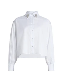Crystal-Embellished Cotton-Blend Shirt