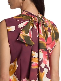 Dila Floral Jersey Tieneck Top