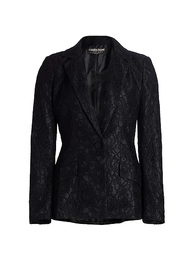 Mosi Lace Single-Breasted Blazer
