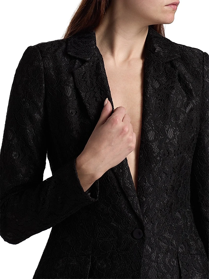 Mosi Lace Single-Breasted Blazer