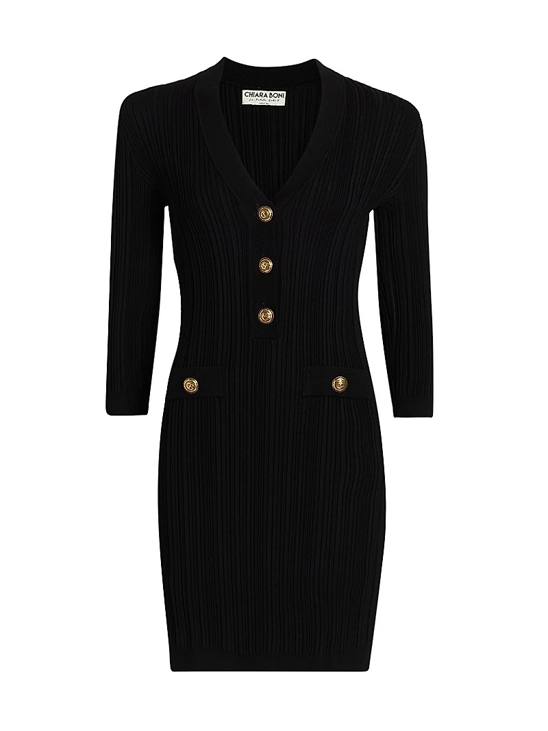 Nuj Pepper Rib-Knit Minidress