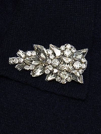 Tem Rhinestone-Collar Sweater Top