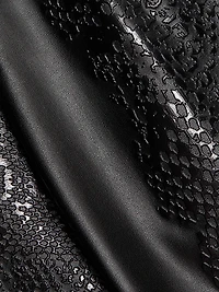 Lumi Snakeskin-Effect Coated Jersey Midi-Skirt