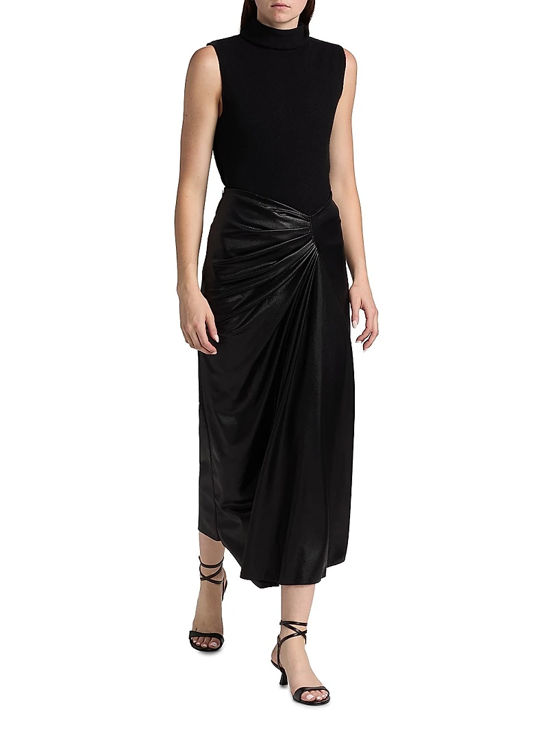 Rahma Splendid Relaxed-Fit Ruched Midi-Skirt