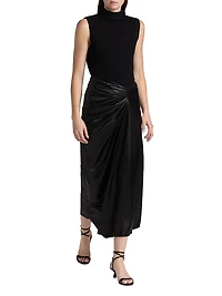 Rahma Splendid Relaxed-Fit Ruched Midi-Skirt