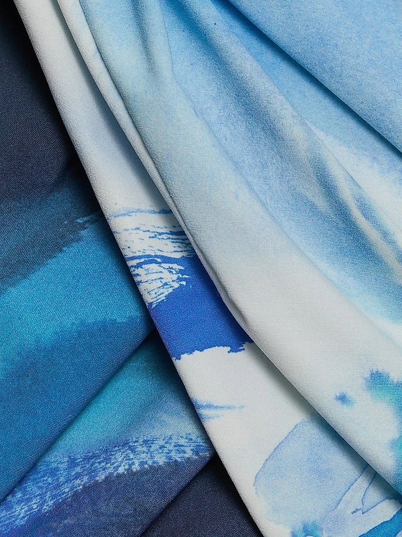 Meipel Printed Ruched Jersey Boatneck Top