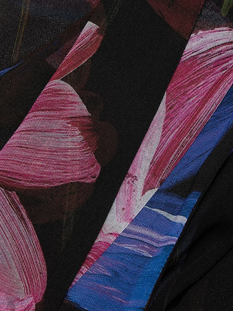 Mihai Floral Chiffon Tieneck Blouse