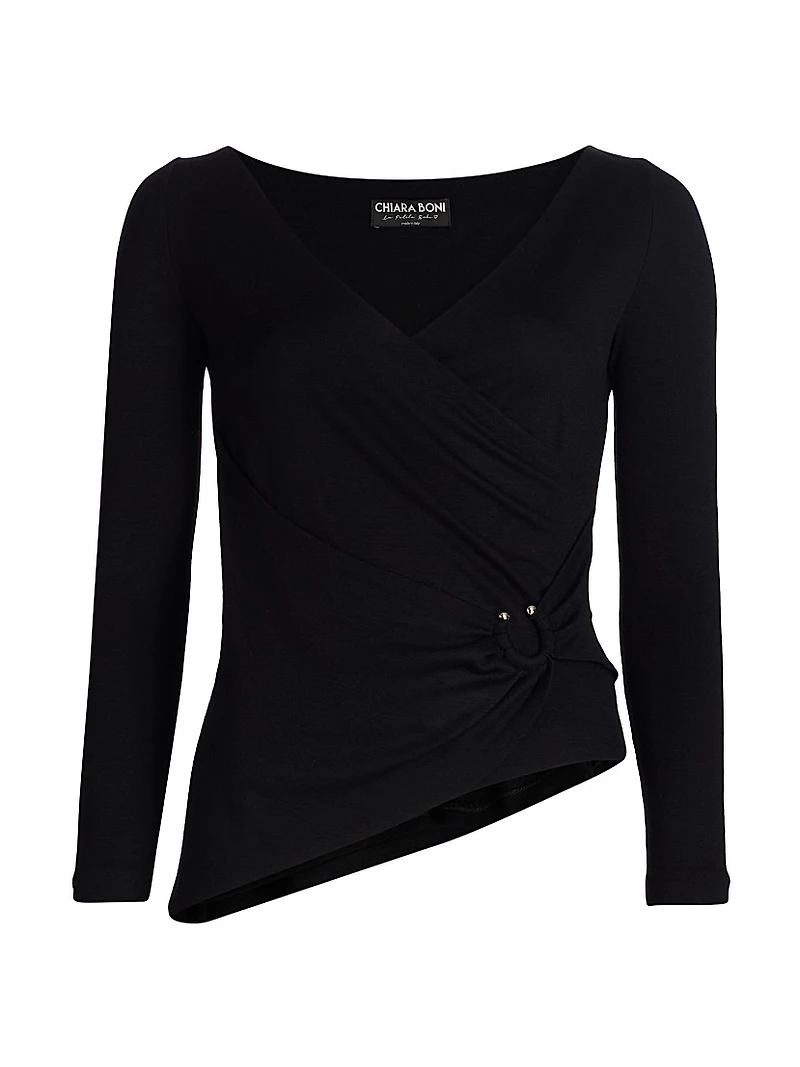 Clami Wool-Blend Bias-Cut Top