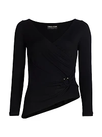 Clami Wool-Blend Bias-Cut Top