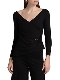 Clami Wool-Blend Bias-Cut Top