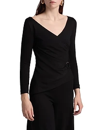 Clami Wool-Blend Bias-Cut Top