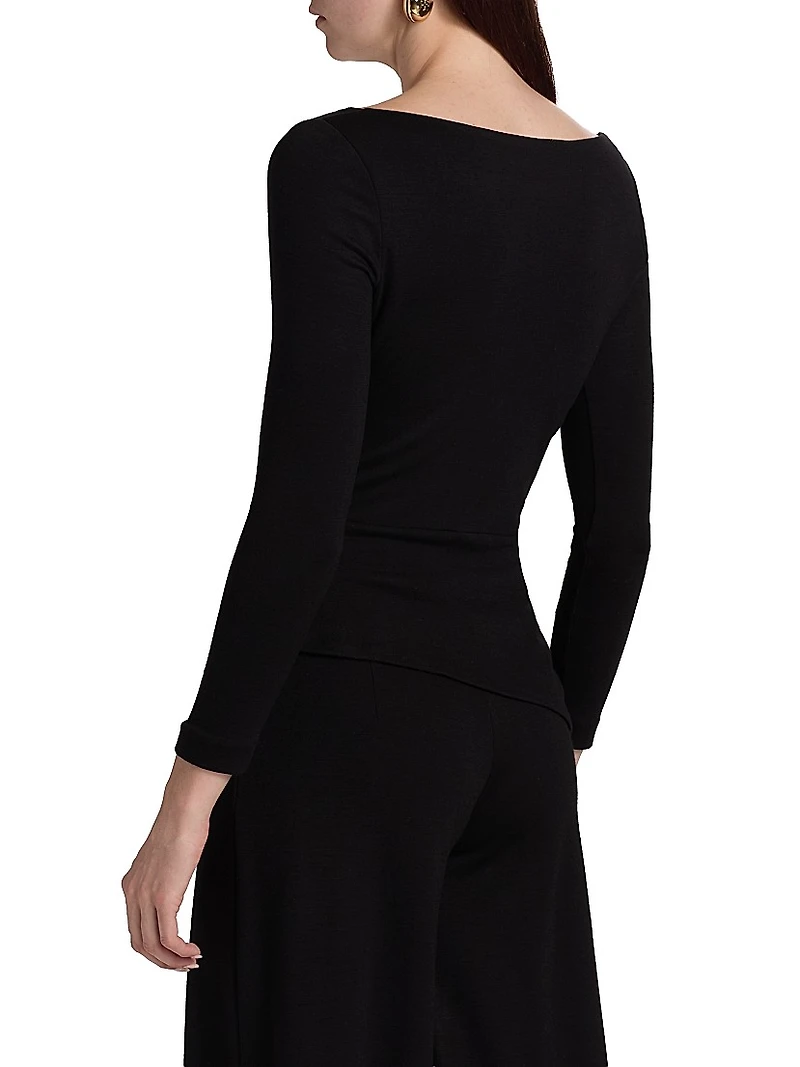 Clami Wool-Blend Bias-Cut Top