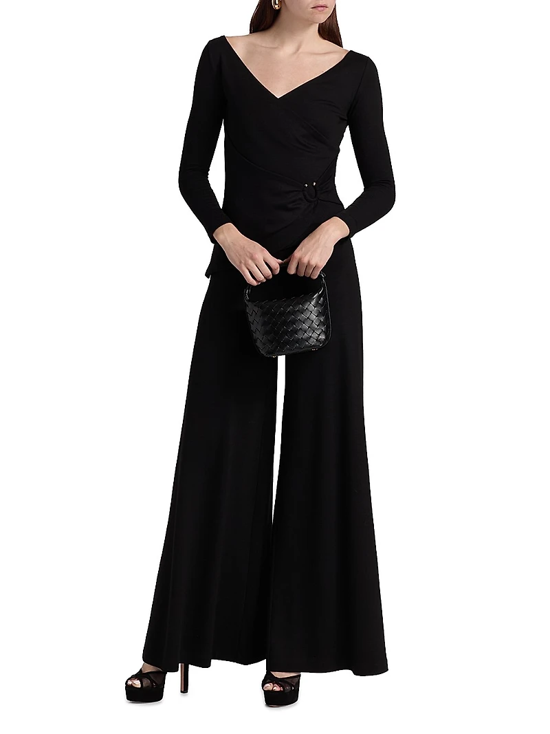 Clami Wool-Blend Bias-Cut Top