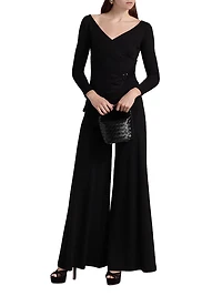 Clami Wool-Blend Bias-Cut Top