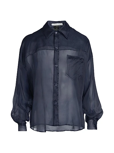 Oversized Sheer Silk Shirt