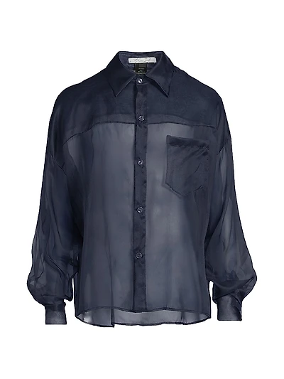 Oversized Sheer Silk Shirt