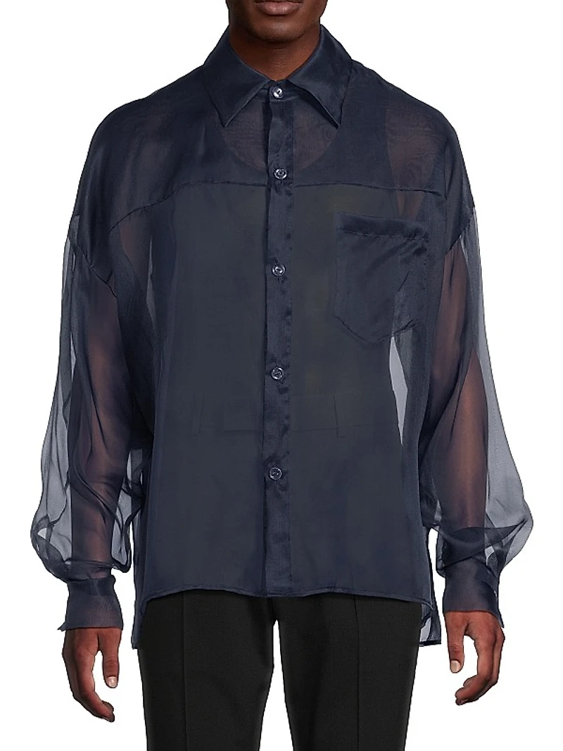Oversized Sheer Silk Shirt