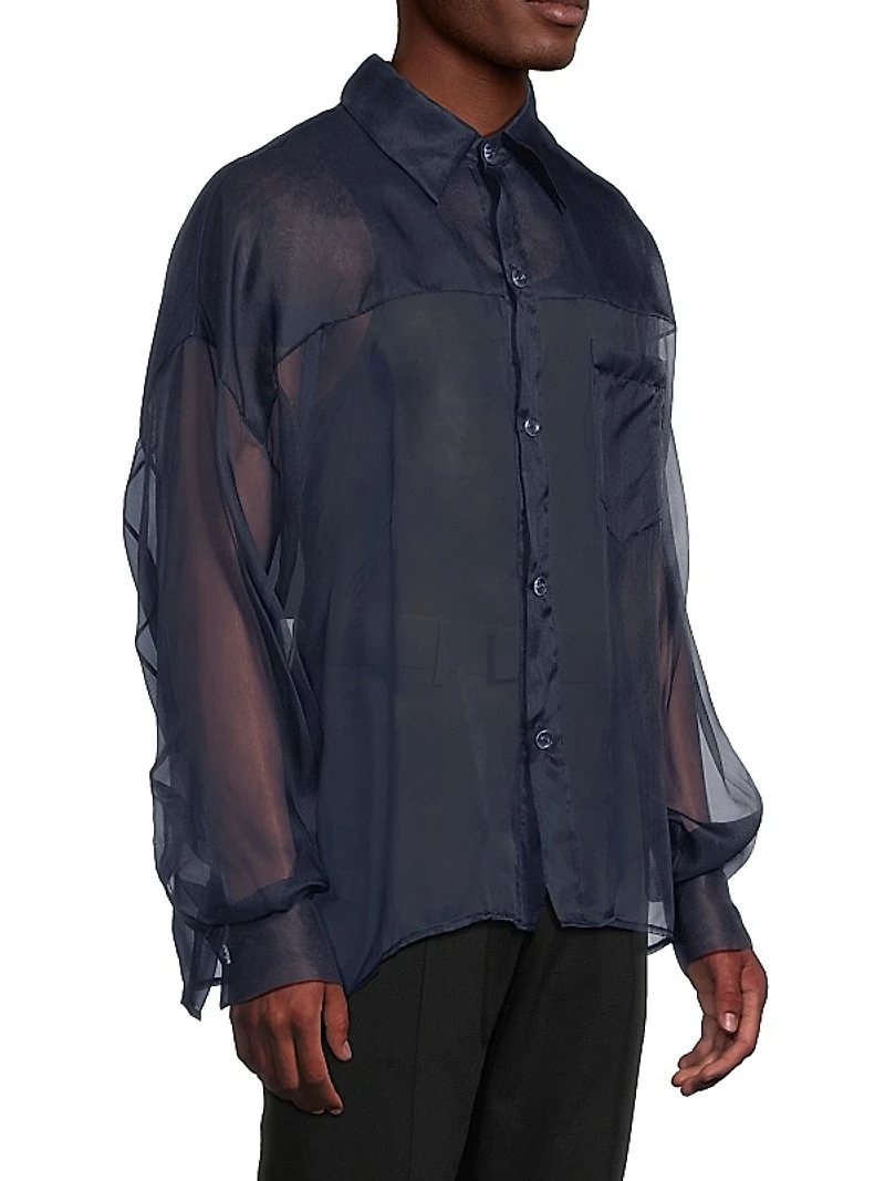 Oversized Sheer Silk Shirt