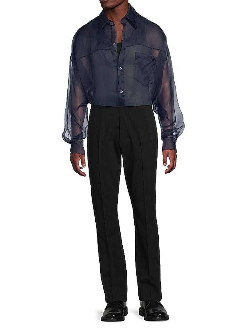 Oversized Sheer Silk Shirt