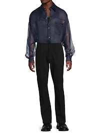 Oversized Sheer Silk Shirt