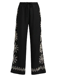 Emmie Embroidered Linen Pants