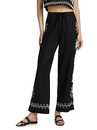 Emmie Embroidered Linen Pants