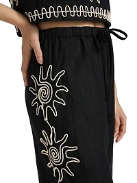 Emmie Embroidered Linen Pants